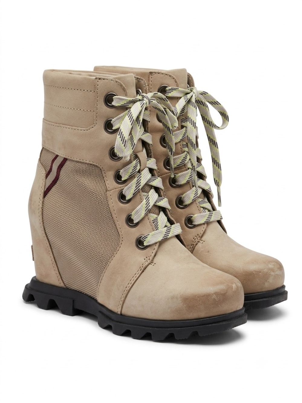 Lexie Wedge Khaki II Waterproof Lace Up Boots Size 6